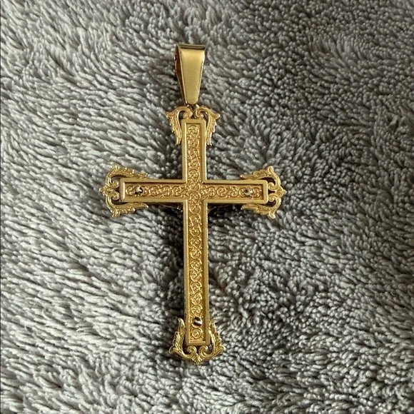 Zales Gold and Silver Crucifix Pendant